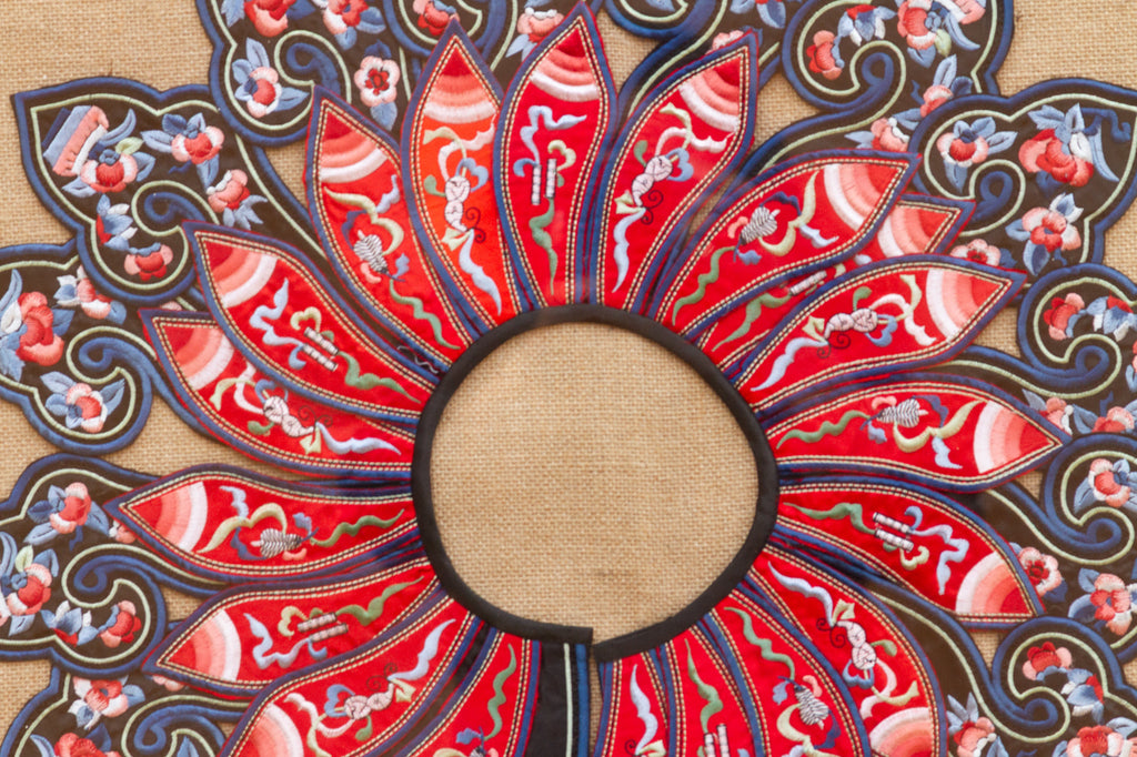 Framed Chinese Embroidered Ceremonial Collar