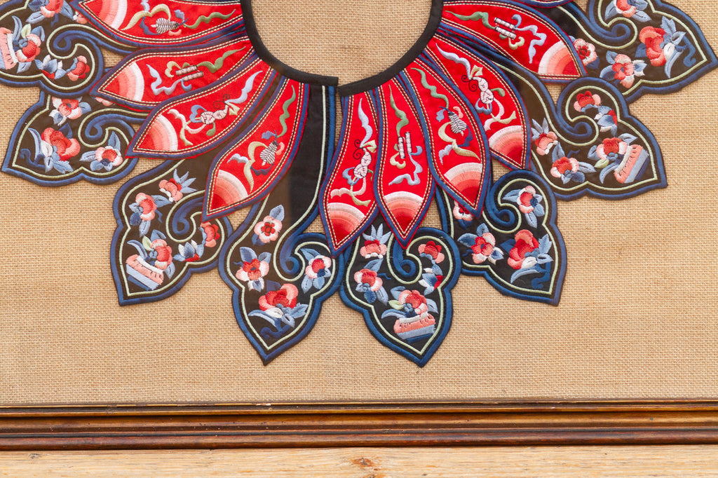 Framed Chinese Embroidered Ceremonial Collar