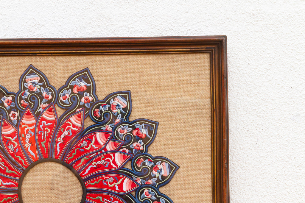 Framed Chinese Embroidered Ceremonial Collar