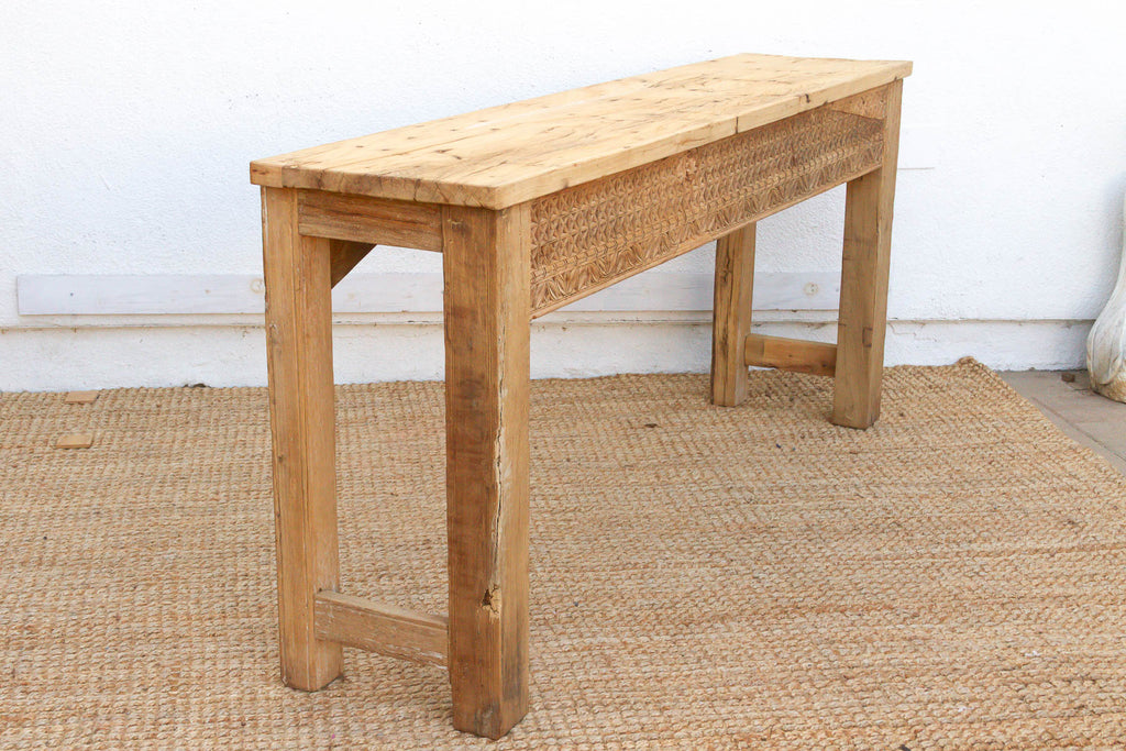 Antique Rajasthani Carved Beam Console Table (Trade)