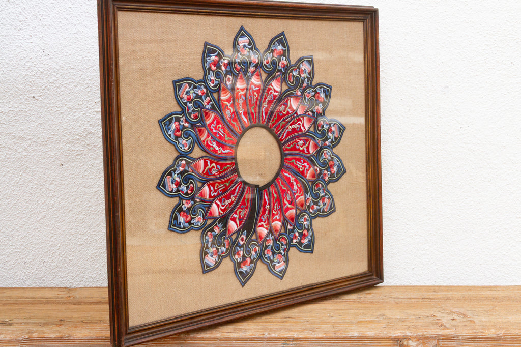 Framed Chinese Embroidered Ceremonial Collar