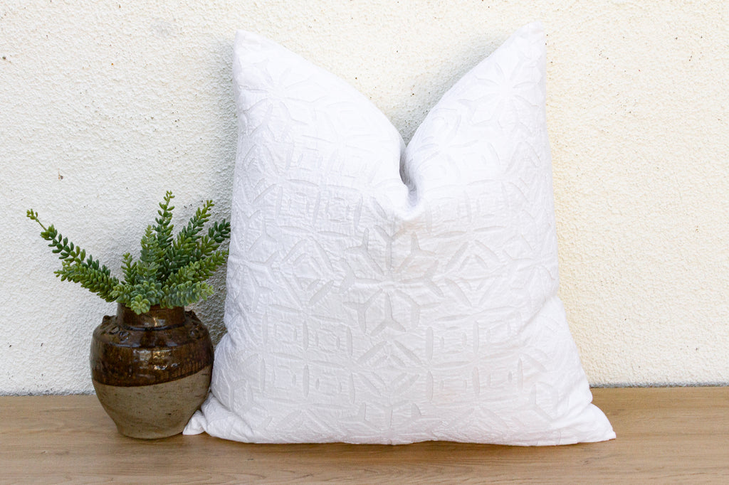 Snow Lotus Appliqué Pillow Cover