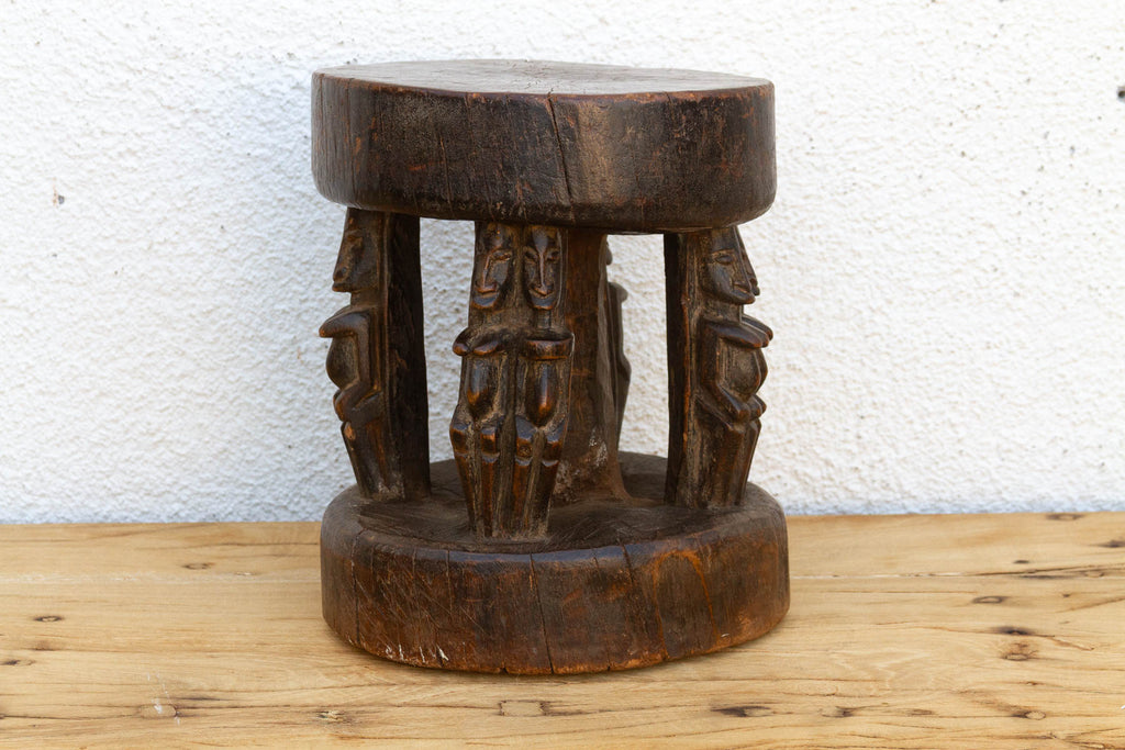 Petite Antique Bamum Carytid Stool (Trade)