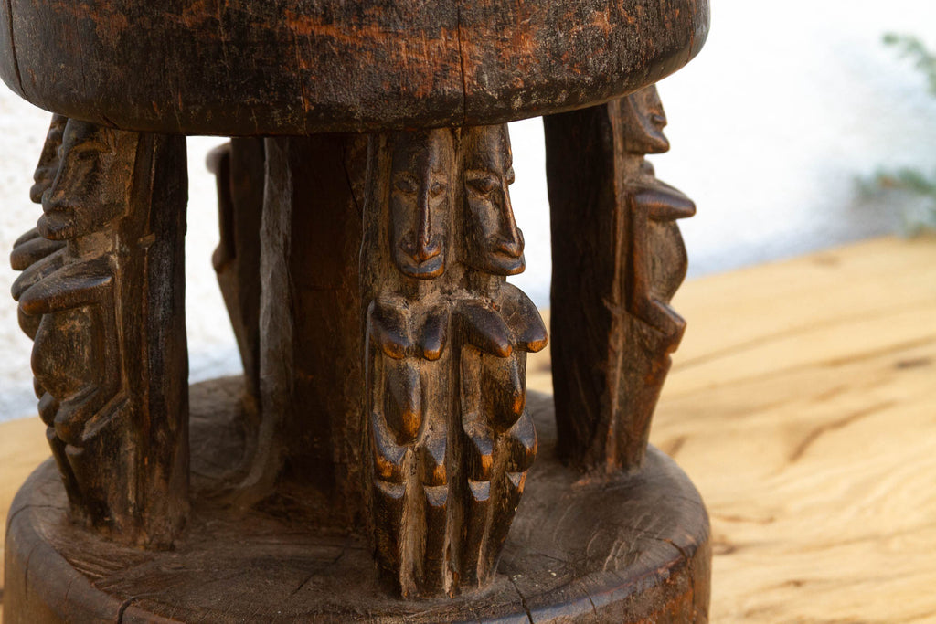 Petite Antique Bamum Carytid Stool (Trade)