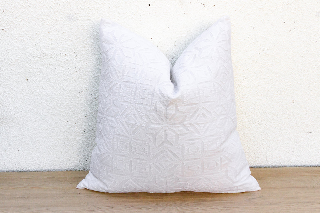 Snow Lotus Appliqué Pillow Cover