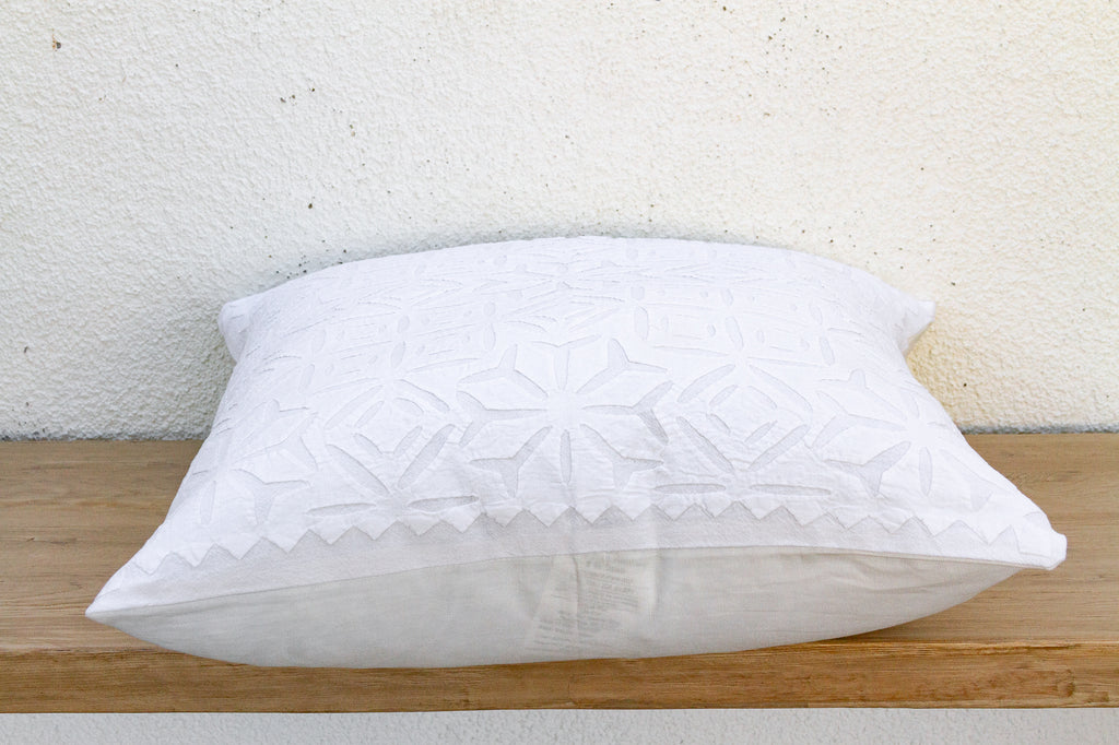 Snow Lotus Appliqué Pillow Cover