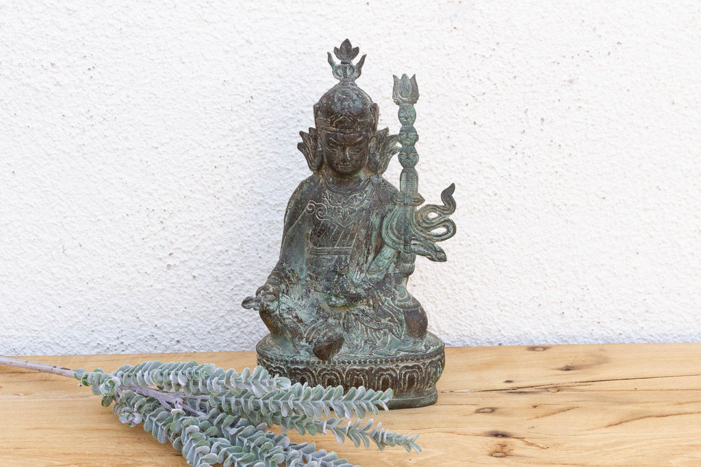 Antique Rich Verdigris Bronze Buddha