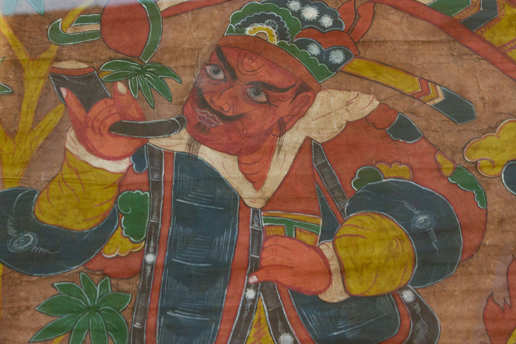 Antique Tibetan Thangka of Mahakala Fierce Guardian