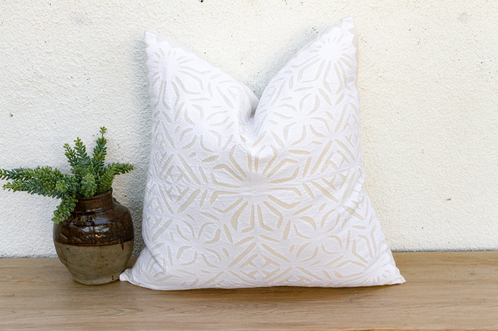 Floral Mirage Appliqué Pillow Cover