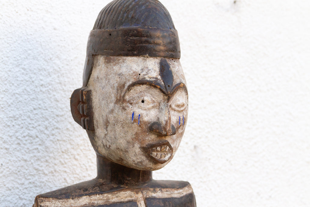 Antique Painted Idoma Seated Female Figure (Trade)