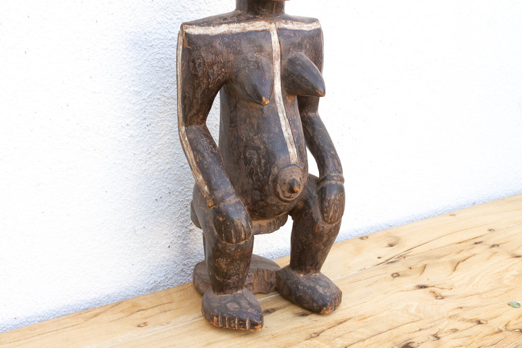 Antique Painted Idoma Seated Female Figure (Trade)