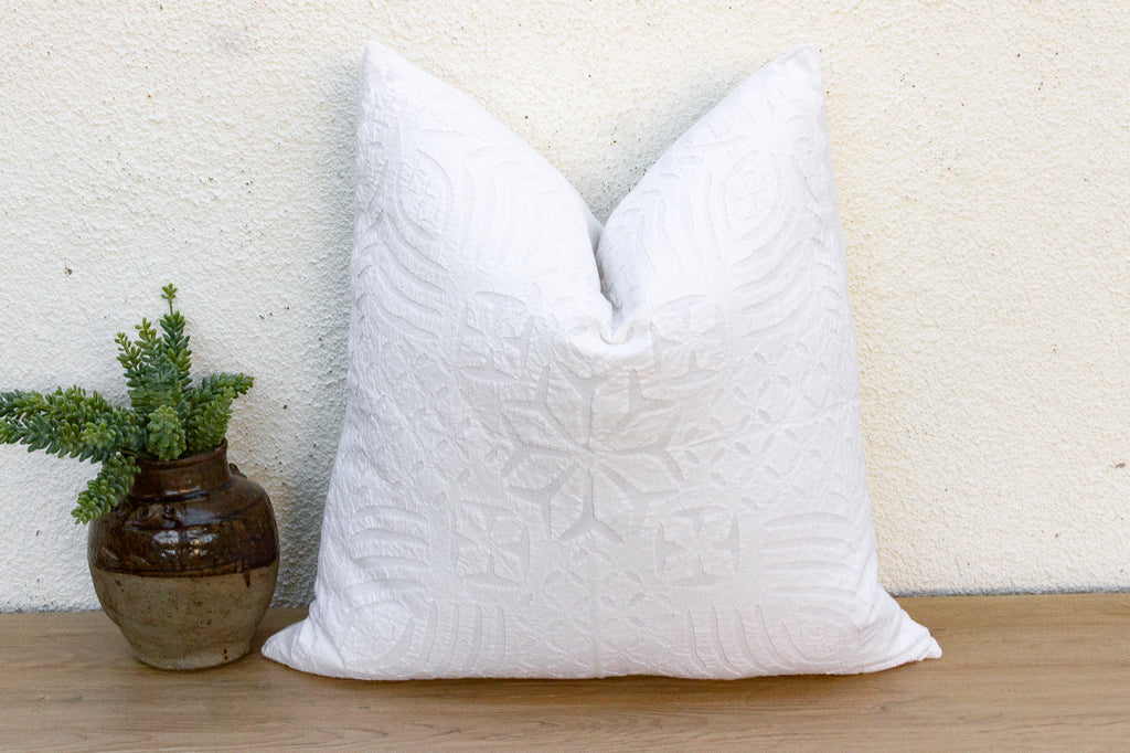 Lily Blossom Appliqué Pillow Cover