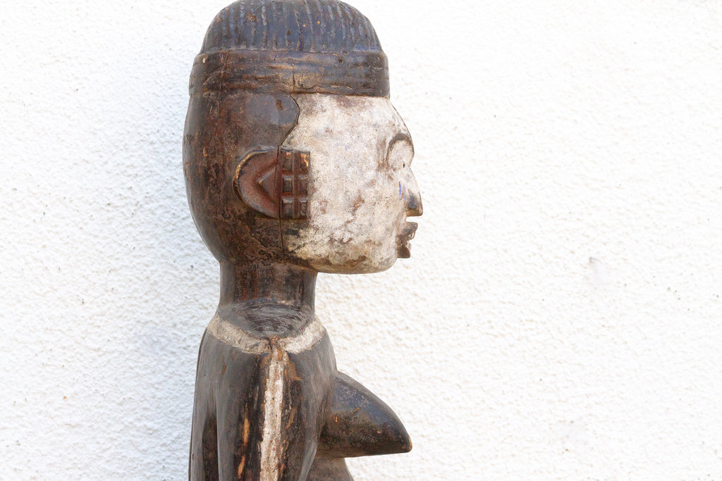 Antique Painted Idoma Seated Female Figure (Trade)