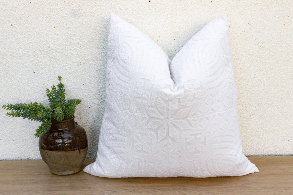 Lily Blossom Appliqué Pillow Cover