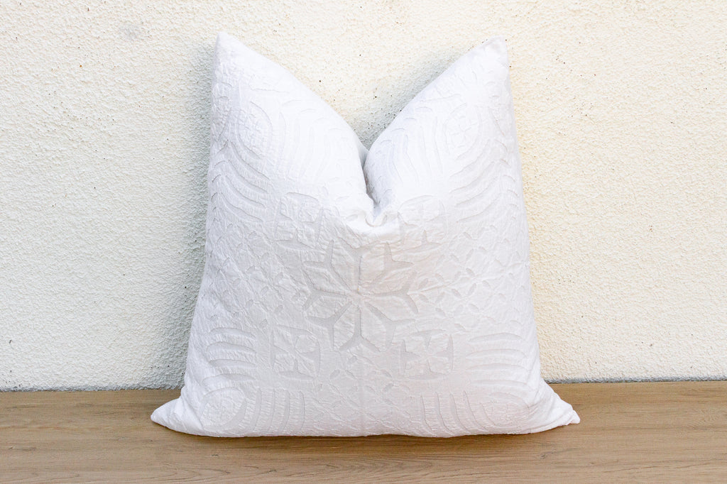 Lily Blossom Appliqué Pillow Cover