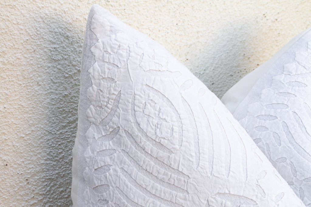 Lily Blossom Appliqué Pillow Cover