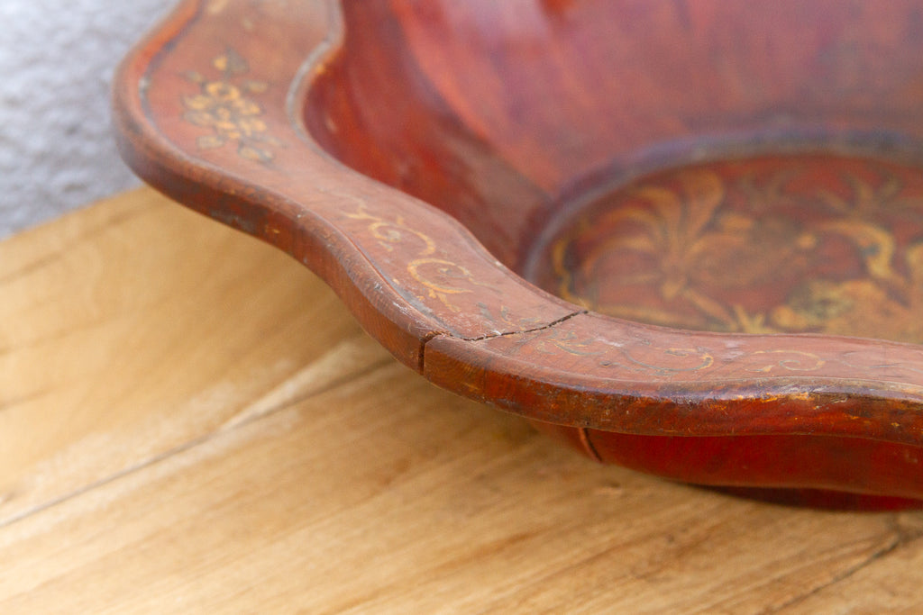 Antique Chinese Gilt Lacquer Lobed Bowl