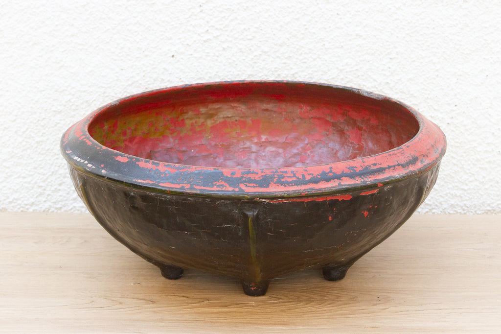 A Finely Woven Black & Red Burmese Basket