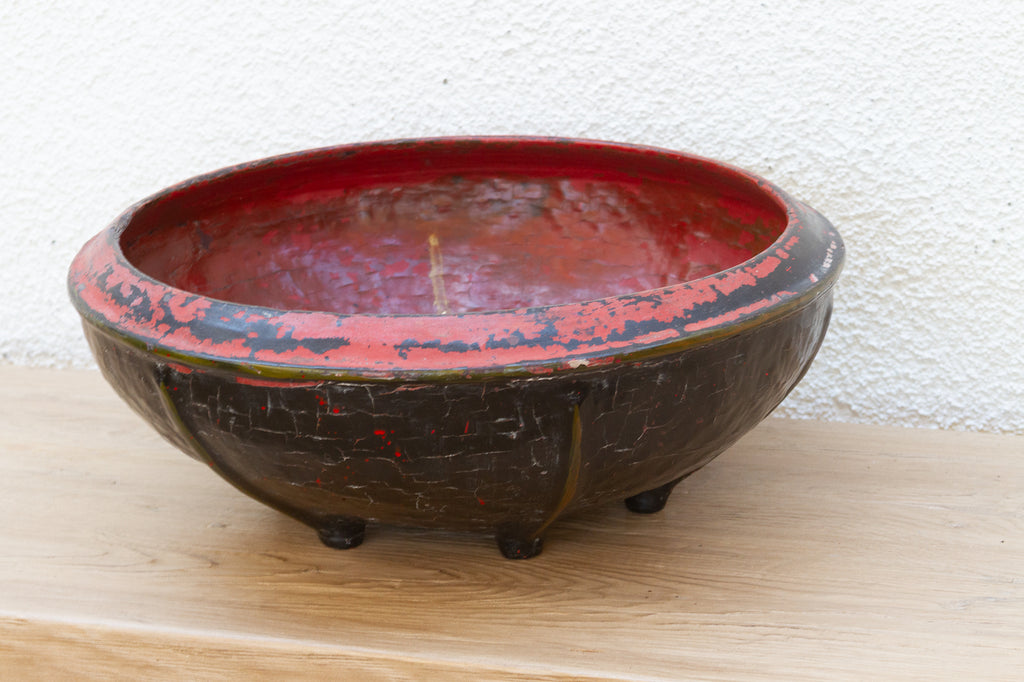 A Finely Woven Black & Red Burmese Basket