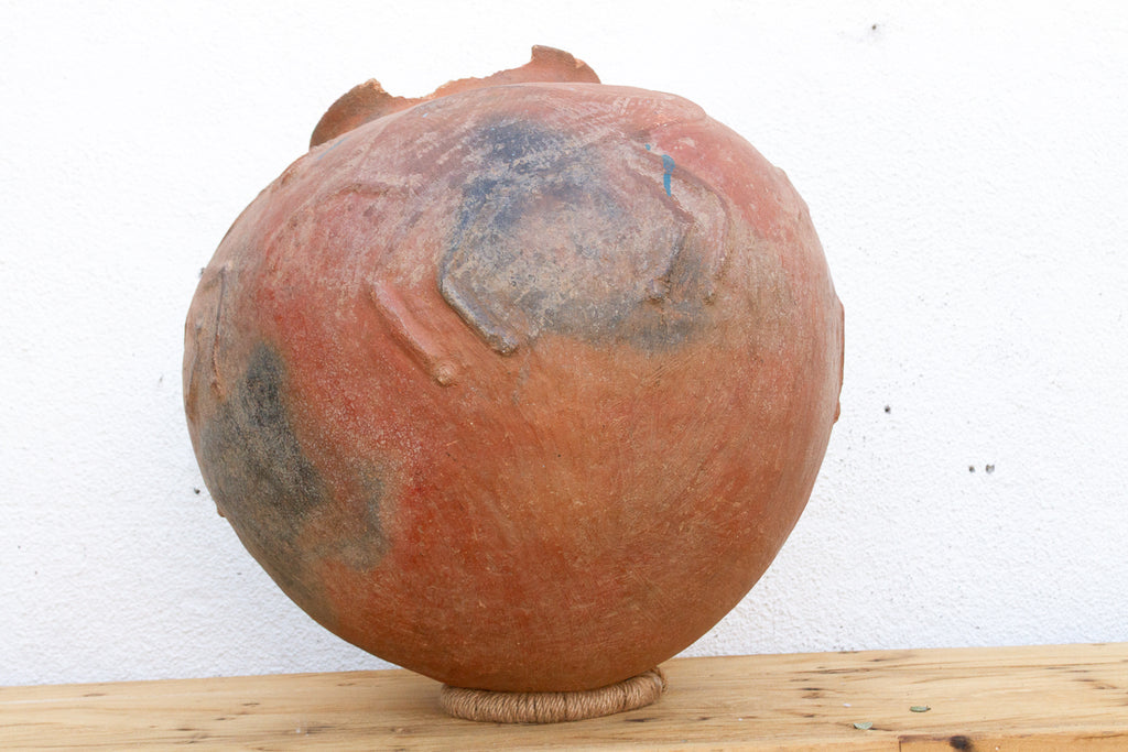 Rare Oversize Clay Vessel w/ Horse Relief (Trade)