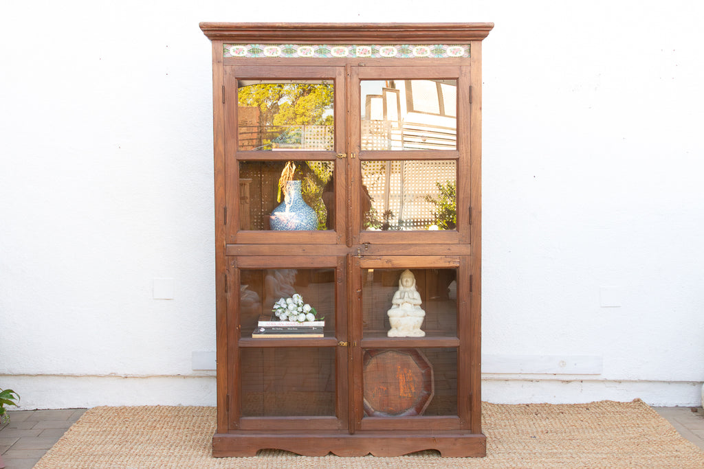 Large British Colonial Glass Display Cabinet (Trade)