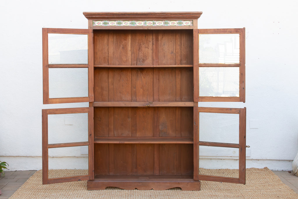 Large British Colonial Glass Display Cabinet (Trade)