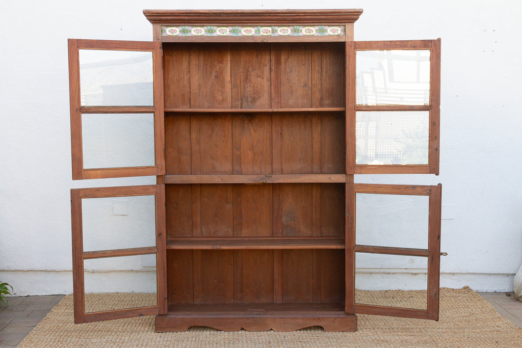 Large British Colonial Glass Display Cabinet (Trade)