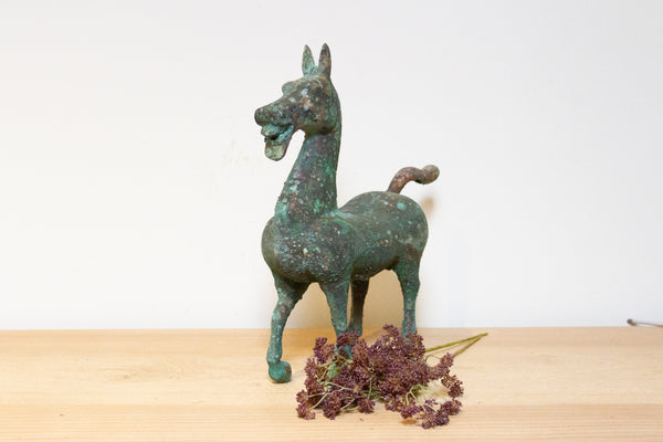Antique Patinated Bronze Horse
