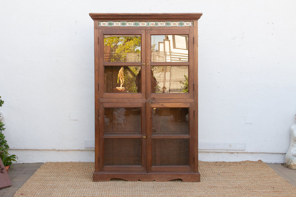 Large British Colonial Glass Display Cabinet (Trade)