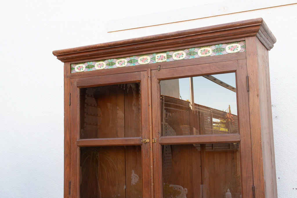 Large British Colonial Glass Display Cabinet (Trade)