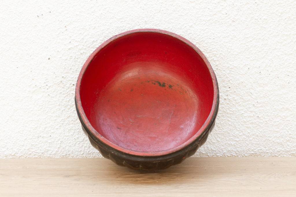 Antique Black & Red Sculptural Burmese Vessel (Trade)