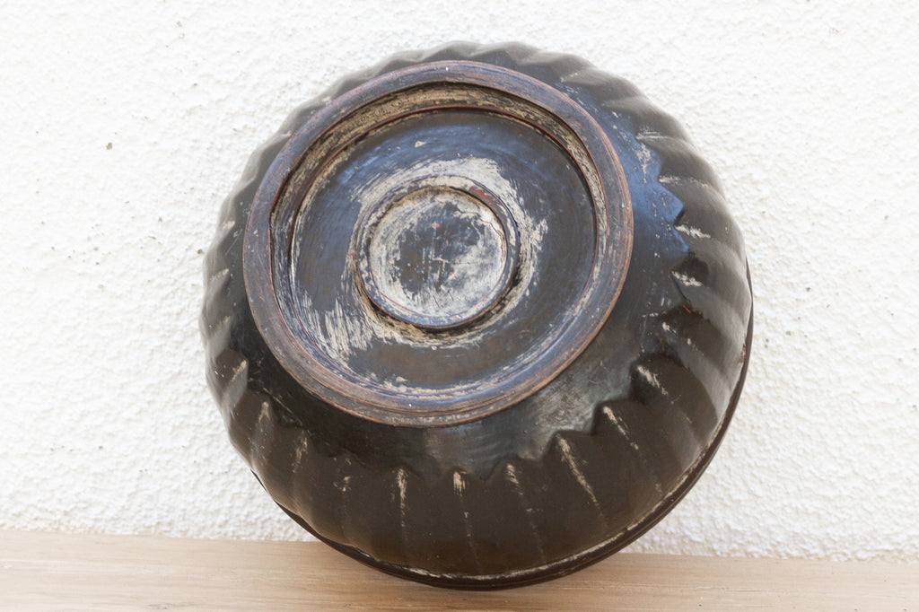 Antique Black & Red Sculptural Burmese Vessel (Trade)