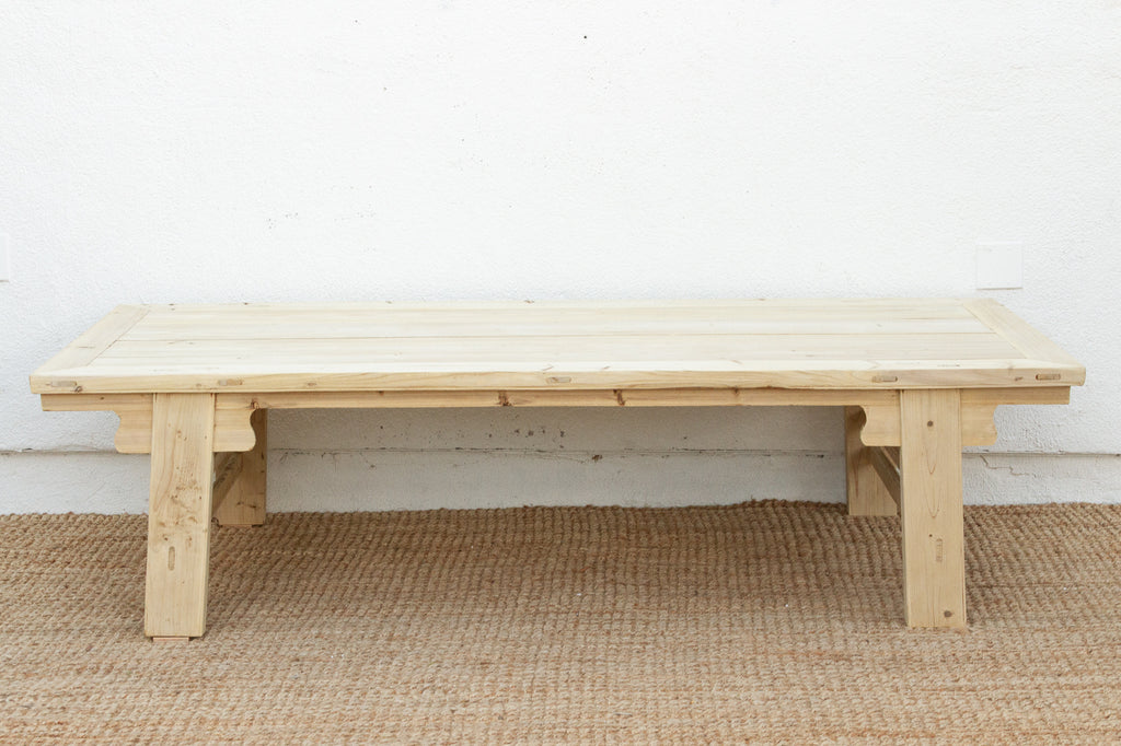 Large Bleached Wood Ming Dynasty Style Coffee Table