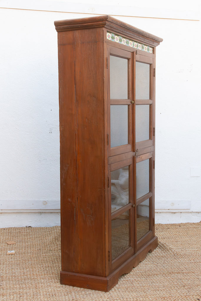 Large British Colonial Glass Display Cabinet (Trade)