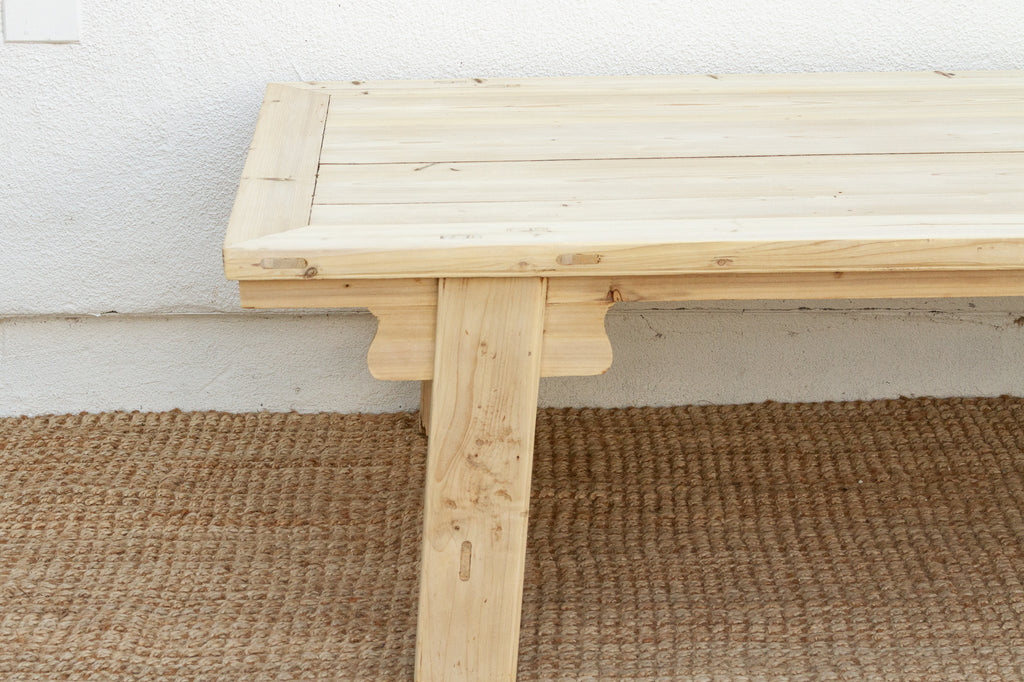 Large Bleached Wood Ming Dynasty Style Coffee Table