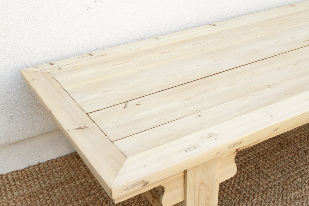 Large Bleached Wood Ming Dynasty Style Coffee Table