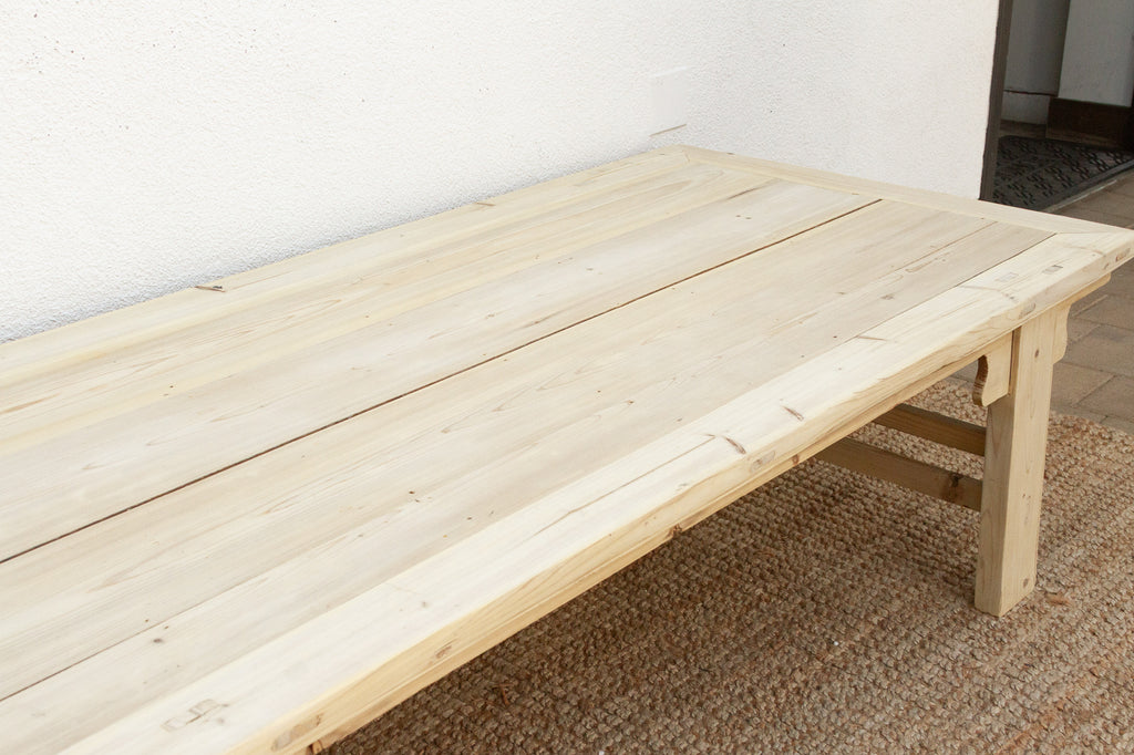 Large Bleached Wood Ming Dynasty Style Coffee Table