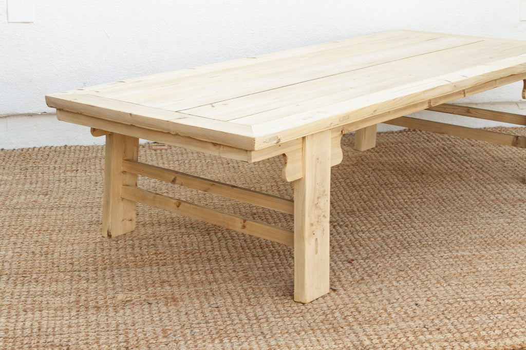 Large Bleached Wood Ming Dynasty Style Coffee Table
