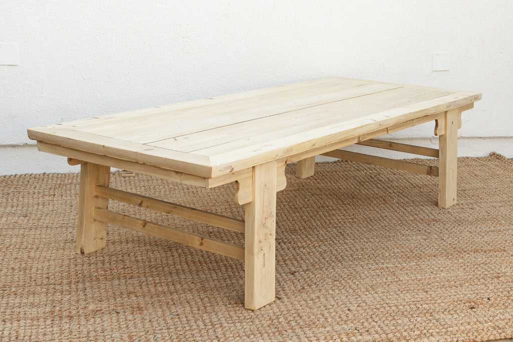 Large Bleached Wood Ming Dynasty Style Coffee Table