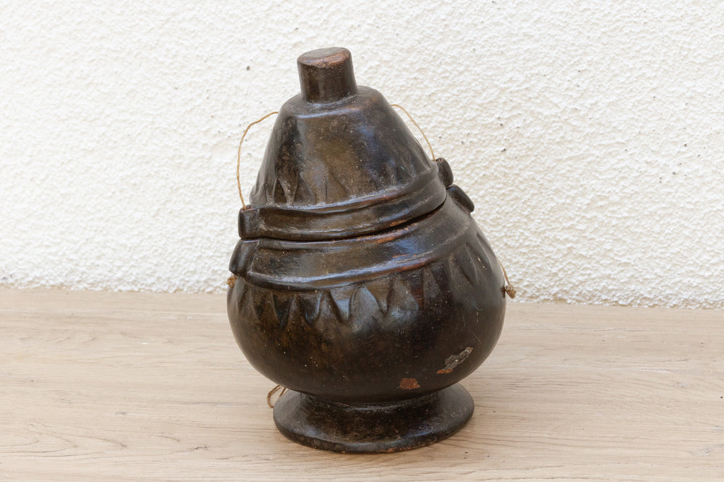 Antique Southeast Asia Carved Wood Vessel