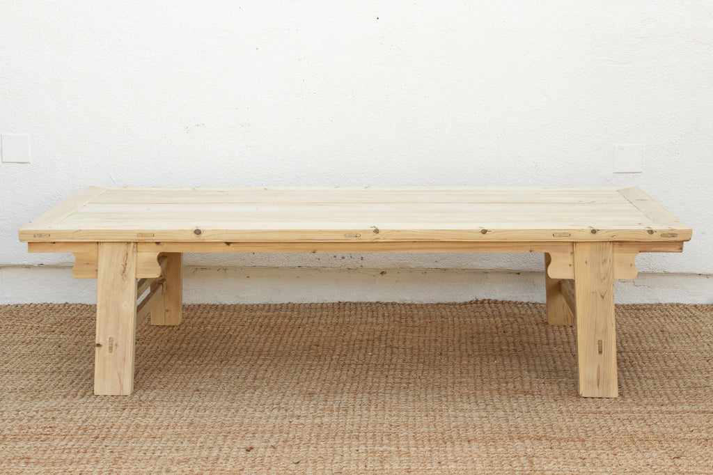Large Bleached Wood Ming Dynasty Style Coffee Table