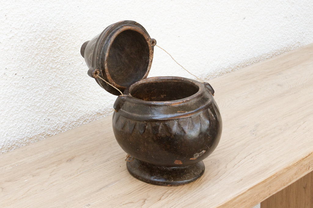 Antique Southeast Asia Carved Wood Vessel