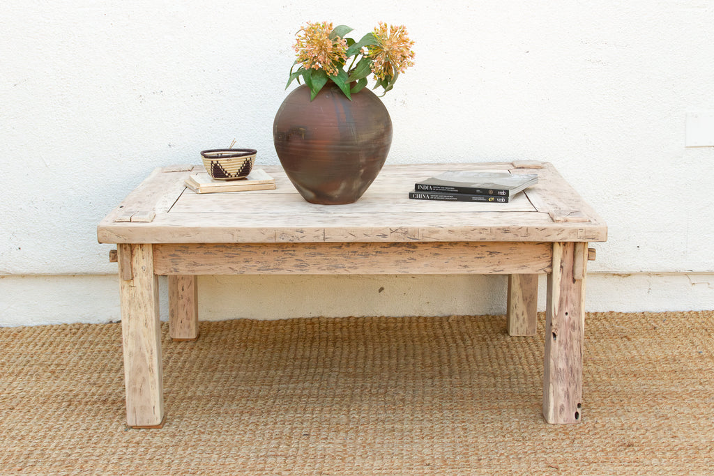 Bleached Teak Coastal Rustic Coffee Table (Trade)