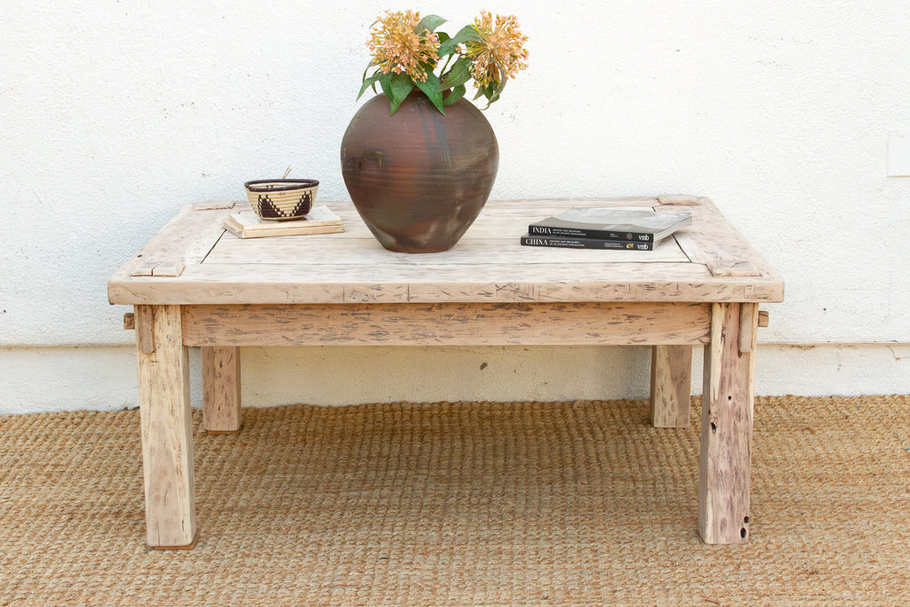 Bleached Teak Coastal Rustic Coffee Table (Trade)