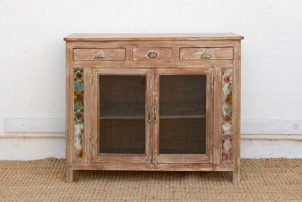 Early 20th Century Reverse Glass Painted Buffet Cabinet (Trade)