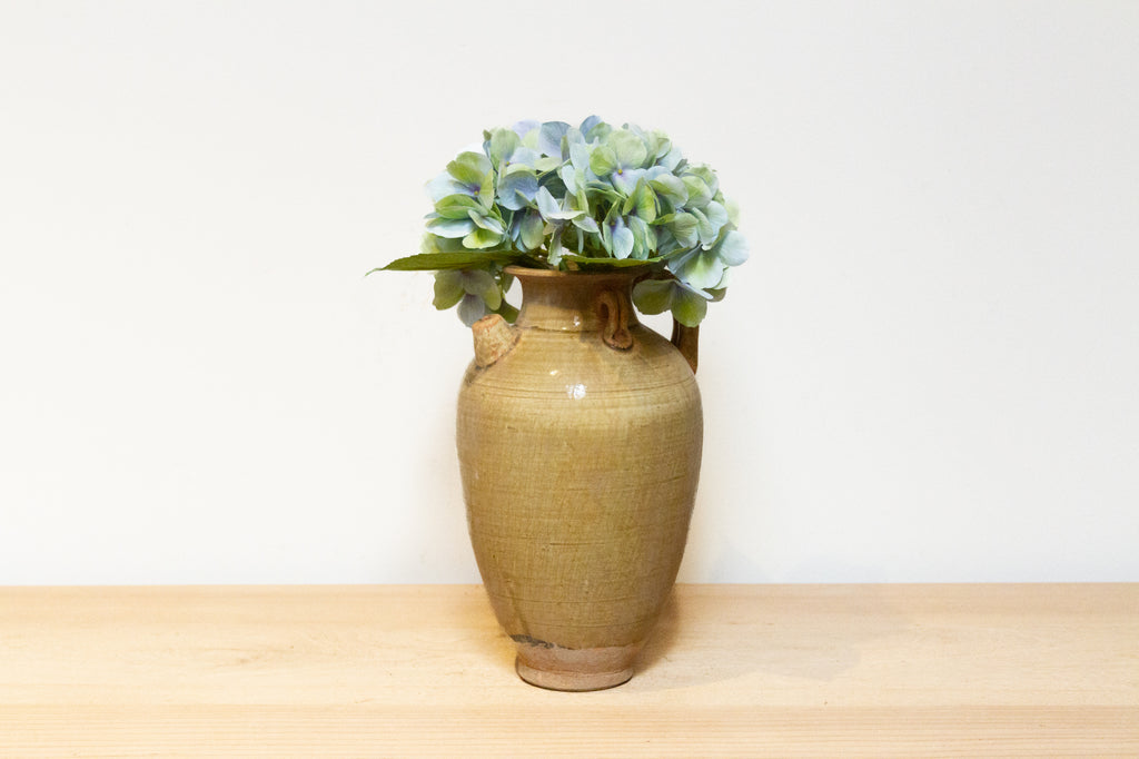brown glazed plant pots Vintage Yellow Brown Glazed Pot– DE-COR