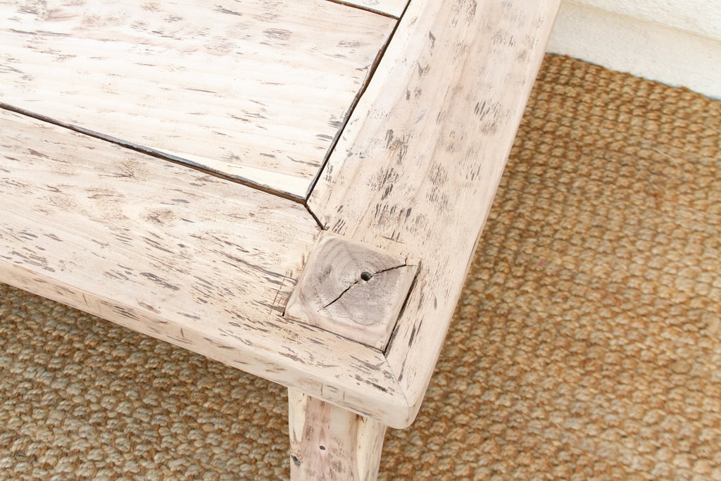 Bleached Teak Coastal Rustic Coffee Table (Trade)