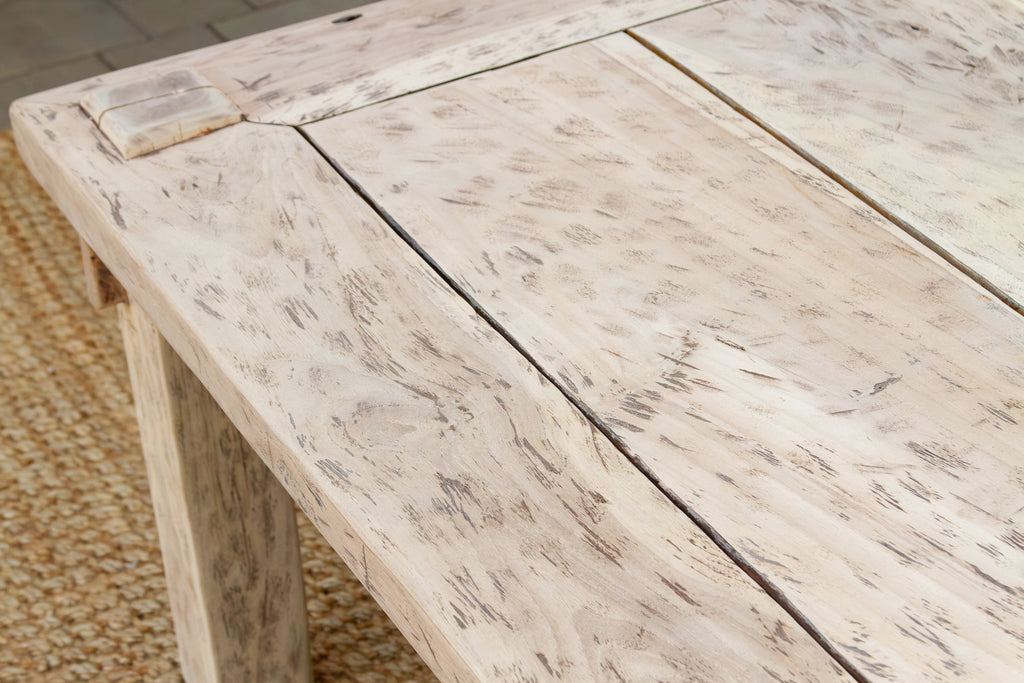 Bleached Teak Coastal Rustic Coffee Table (Trade)