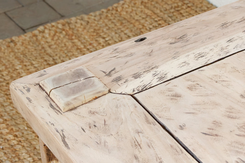 Bleached Teak Coastal Rustic Coffee Table (Trade)