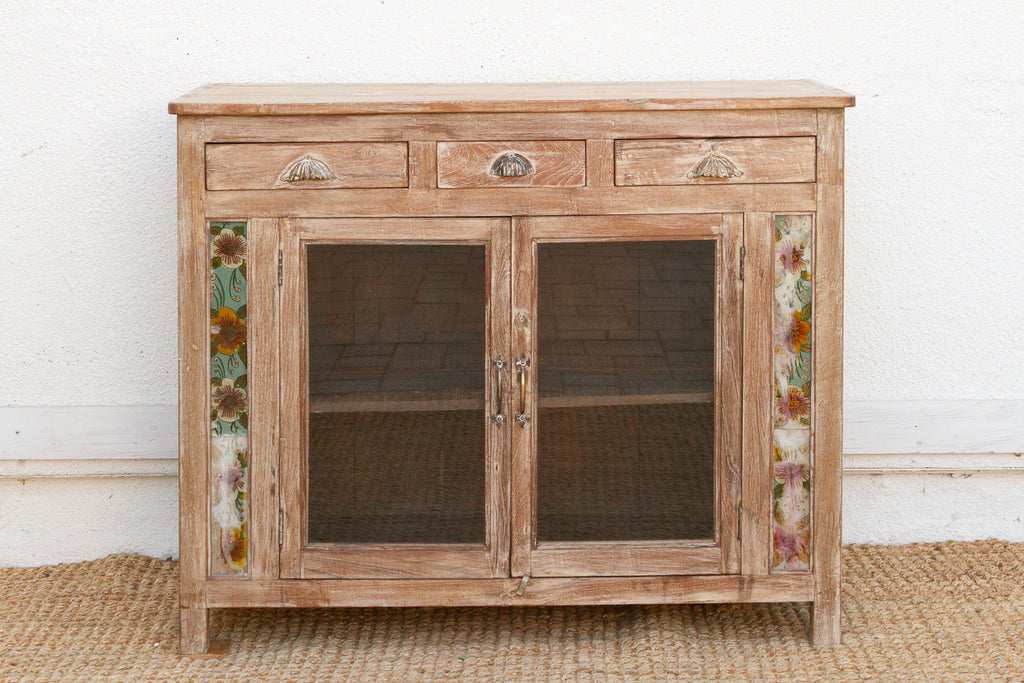 Early 20th Century Reverse Glass Painted Buffet Cabinet (Trade)